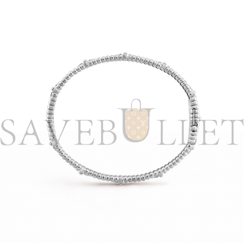 van cleef arpels perlÉe sweet clovers bracelet, extra small model - white gold, Di*m*nd  vcarp6x800